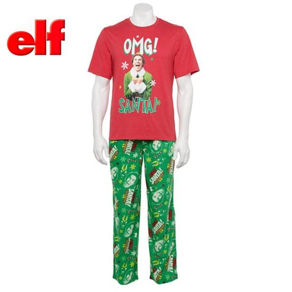 Men's Elf Will Ferell Tee & Sleep Pants Set - Picture 1 of 12